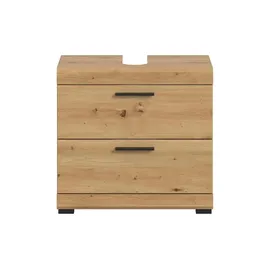 xonox.home Waschbeckenunterschrank 2 Schubladen 60 x 56 x 34 cm Braun/Schwarz