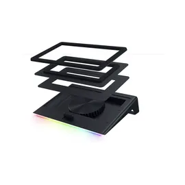 Razer Laptop Cooling Pad - Smart Cooling Laptop-Ständer für 14" bis 18" Zoll Laptops - luftdichte Druckkammer (benutzerdefinierte Lüfterkurven, 3-Port USB-A Hub, Multifunktionstasten) Schwarz