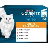 Gourmet Perle Katzenfutter Chef's Collection Mixed, 40 x 85 g