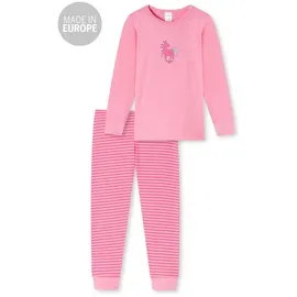 SCHIESSER Langer Schlafanzug Basic Kids in Rosa - Gr.: 128