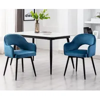 WAHSON OFFICE CHAIRS Esszimmerstuhl 2er Set Drehstuhl Samt Modern Küchenstühle Polsterstuhl blau