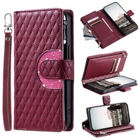 Tivenfezk Nadoli Glitzer Handyhülle für Xiaomi 13 Lite PU Leder Hülle Wallet Case mit Handschlaufe Kartenhalter Reißverschluss Brieftasche Handytasche Schutzhülle