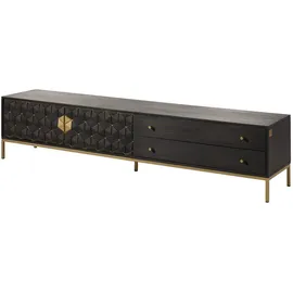 Massivmoebel24 Diamond TV-Board 220x45x50 cm Grau/Massivholz