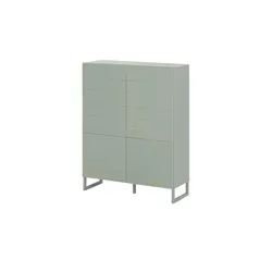 Highboard  Foresto , grün , Maße (cm): B: 109,9 H: 140 T: 41,6