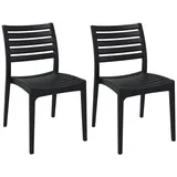CLP Ares Gartenstuhl 48 x 58 x 82 cm schwarz 2 St.