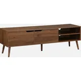 sweeek - TV-Möbel mit Nussbaumdekor, 2 Türen, 160 cm - Nussbaumfarben