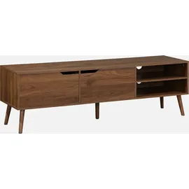 sweeek - TV-Möbel mit Nussbaumdekor, 2 Türen, 160 cm - Nussbaumfarben