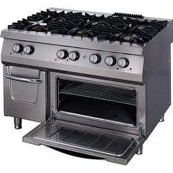 Premium-Kochfelder - 6 Brenner - Dreifach-Gerät - Tiefe 90cm - Gas inkl. Elektro-Backofen