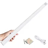 GRIFEMA Schrankbeleuchtung LED - Unterbauleuchte Küche mit Bewegungsmelder, Schrankleuchten mit 3 Modi, Led Küchenunterbauleuchte, Kleiderschrank Beleuchtung, Sensor Licht, Led Lichtleiste 60cm, USB, Silber