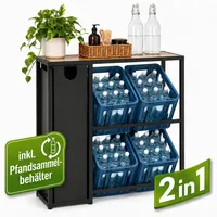DanDiBo Ambiente Getränkekistenregal 4 Kisten 96703 40 x 30 x 100 cm Schwarz