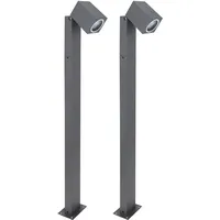 ETC Shop 2x Stehleuchte, Alu anthrazit, Glas, Spot beweglich,