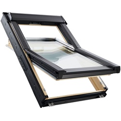 Roto Schwingfenster Konfigurator RotoQ Q4 H200 Holz Aluminium Dachfenster, Anti-Tau-Beschichtung, 3-fach Verglasung,78x160 cm (7/16),besser (Uw 0,9),Manuell