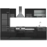 Vicco Küchenzeile R-Line 300 cm Schwarz Hochglanz