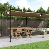 Verderoom Pavillon Pergola mit Verstellbares Dach Pergola Wasserdicht Stabil Winterfest Gartenpavillon Metall mit Terrassenüberdachung für Garten Terrasse & Balkon-Taupe-589 x 292 x 230 cm