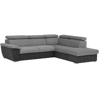 Livetastic Ecksofa, Grau, Schwarz, Textil, 4-Sitzer, Ottomane rechts, L-Form, 262x216 cm, Made in EU, seitenverkehrt erhältlich, Rücken echt, Armteil links, Wohnzimmer, Sofas & Couches, Wohnlandschaften, Ecksofas