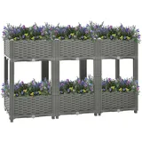 vidaXL Hochbeet 120 x 40 x 71 cm Grau