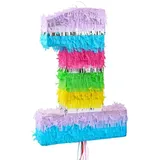 Piñata Zahl 1 50x35x7,5 cm Bunt/Pastell