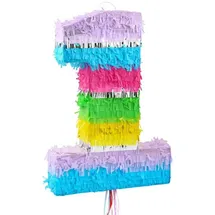 Piñata Zahl 1 50x35x7,5 cm Bunt/Pastell