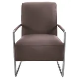 K+W Komfort & Wohnen Cocktailsessel K+W KOMFORT & WOHNEN, braun (schwarzbraun), B:62cm H:77cm T:83cm, Sessel, Cocktailsessel, mit bezogenen Armlehnen, Gestell in Metall Edelstahloptik