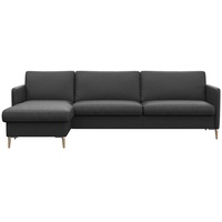 FLEXLUX Ecksofa »Fiore, super Sitzkomfort durch Kaltschaum im Sitz, L-Form«, schmale Armlehnen, Füße Alu+ Eiche schwarz