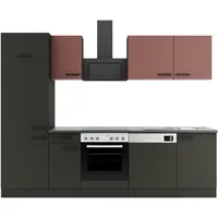 OPTIFIT Küchenzeile Nizza 270 cm Rostrot/Anthrazit