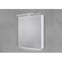 Spiegelschrank 60 cm mit LED Chrom Beleuchtung Doppelspiegeltür Beton Anthrazit