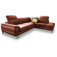 Exxpo by Gala Ecksofa Mantua II Leder Braun Cognac