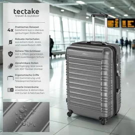 Tectake Koffer-Set 4-tlg. grau/silberfarben