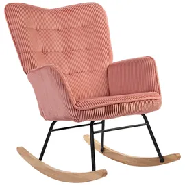 Homcom Schaukelstuhl mit Kordoptik Polyester 98 x 101 x 71 cm Rosa