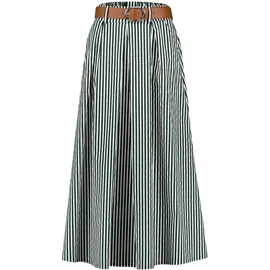 Zero Maxirock Damen Gestreift Grün/Weiß 34
