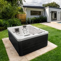 HOME DELUXE - Outdoor Whirlpool - White Marble Pure - Maße: 210 x 160 x 85 cm - Inkl. Heizung, 27 Massagedüsen und 9 Lichtquellen | Außen Whirlpool Spa für 3 Personen