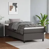 MOBCANT Boxspringbett mit Matratze, Tagesbett Seniorenbett Familienbett Bettstütze Geeignet für Schulen Gästezimmer Hotel Wohnungen Grau 90x190 cm Kunstleder