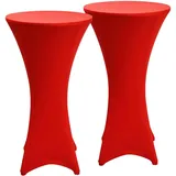 Beautissu Stehtischhusse Stella Rot Ø 70-75 cm 2er Set