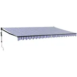 vidaXL Elektrische Markise mit Kurbel Blau und Weiß 5x3 m