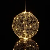 Relaxdays LED Dekokugel 25 cm Silber