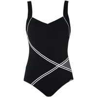 SUNFLAIR Damen Schalen Einteiler 72083, Gestreift, Gr. 46B, Schwarz (schwarz 5) - 46B (Herstellergröße: 46B)