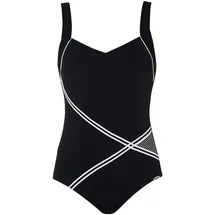 SUNFLAIR Damen Schalen Einteiler 72083, Gestreift, Gr. 46B, Schwarz (schwarz 5) - 46B (Herstellergröße: 46B)