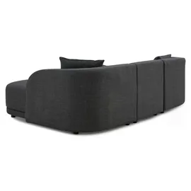 Livora Ecksofa Polyester 2-Sitzer Dunkelgrau