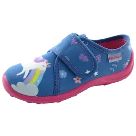 Fischer Markenschuh Einhorn Hausschuh Blau 27