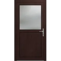 Kunststoff Nebeneingangstür nach Maß "PAULA-Q" Mahagoni holzähnlich innen öffnend DIN rechts