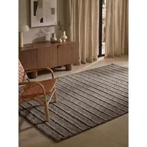 Ted Baker Parker auch als Läufer", braun grau, B:200cm H:7mm L:300cm, Wolle, Teppiche, Wolle, Natur, handgewebt, Wohnzimmer, Schlafzimmer, Boho, Skandi