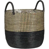 Scheurich Blumentopf Ø 27 cm Seegras nature black mit