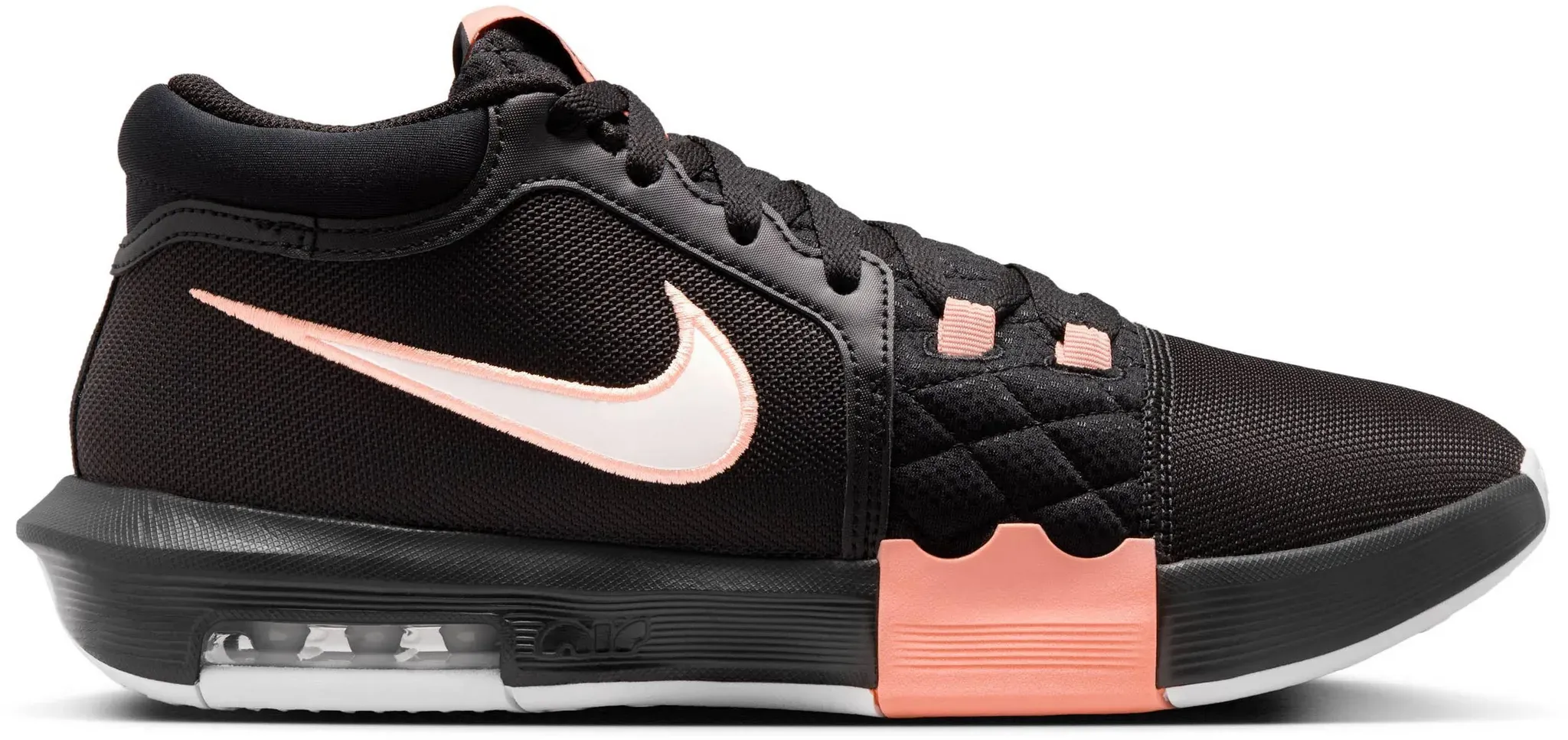 Nike LEBRON WITNESS VIII Basketballschuhe Herren in black-white-apricot agate, Größe 42 1/2 - schwarz