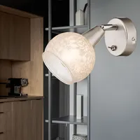GLOBO Wandleuchte Wandlampe Spotleuchte Wandspotleuchte Metall, nickel matt, Glas