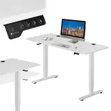 Juskys Höhenverstellbarer Schreibtisch Office Stand 120x60cm - elektrisch, Memory-Funktion - Weiß