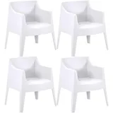 CLP Bartal Gartenstuhl 73 x 59 x 78 cm weiß 4 St.