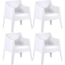 CLP Bartal Gartenstuhl 73 x 59 x 78 cm weiß 4 St.