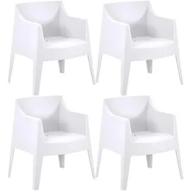 CLP Bartal Gartenstuhl 73 x 59 x 78 cm weiß 4 St.