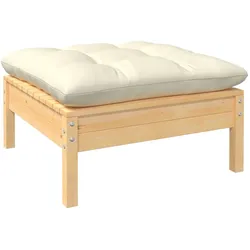 vidaXL Outdoor-Fußhocker mit Kissen Massivholz Kiefer