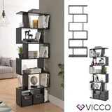 Vicco LEVIO Aktenregal 6 Fächer 80 x 30 x 180 schwarz